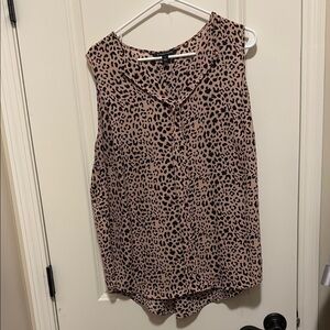 41 Hawthorn Tan and Brown Sleeveless Blouse
